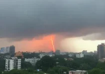 tempestade com ventos de 100 km/h e granizo