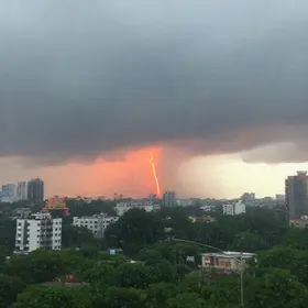 tempestade com ventos de 100 km/h e granizo
