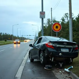 carro roda e bate em poste na Estrada Velha de Itapevi